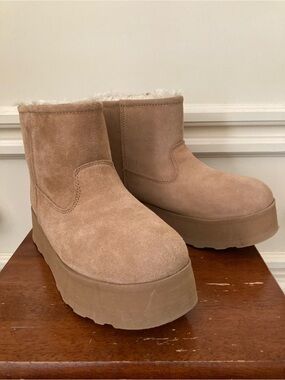 Time and Tru Tan Suede Platform Ankle Boots